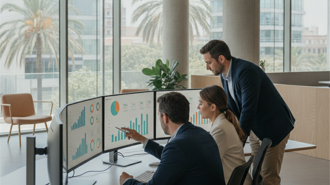Profesionales revisando estadísticas de empleo en España