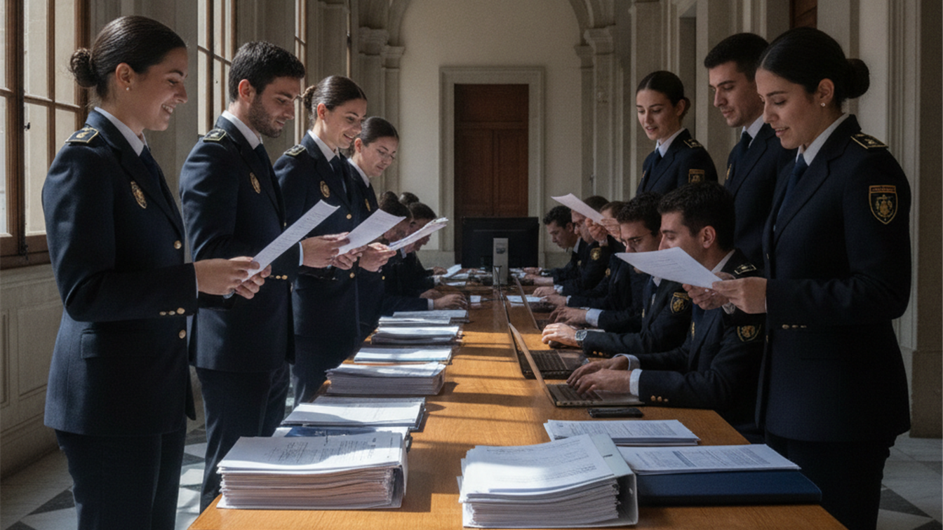 candidatos preparando documentacion para oposiciones en España
