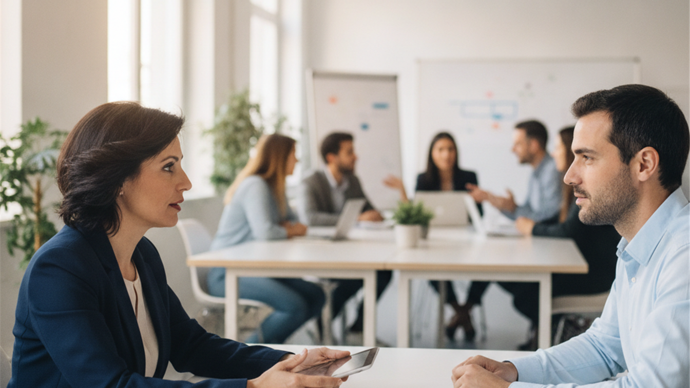 Entrevista de trabajo en oficina española