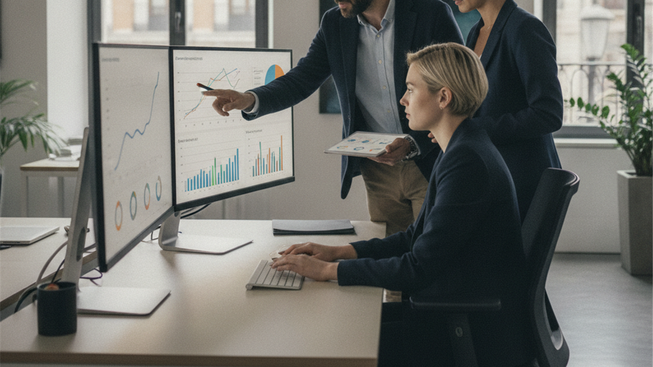 analisis de datos de empleo en pantallas de oficina España