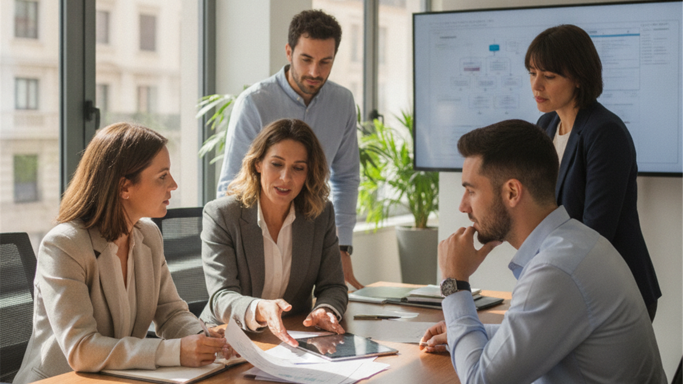 equipo trabajando en oficina en España