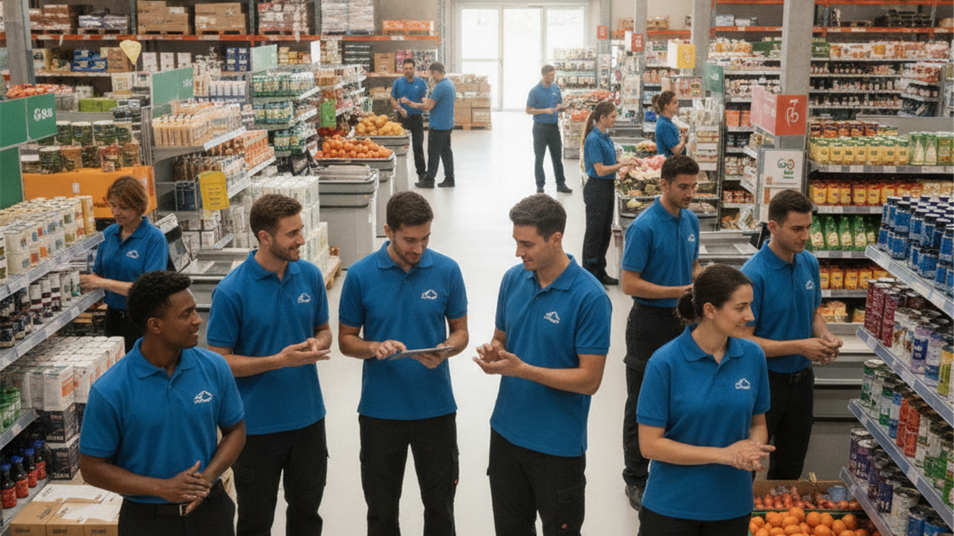 Trabajadores en formación en comercio y almacén en España