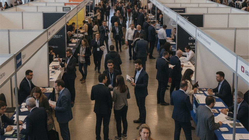 Feria de empleo en España con buscadores de trabajo