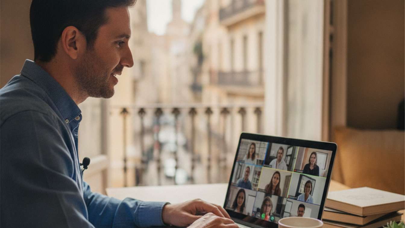 trabajo remoto profesional videoconferencia espana